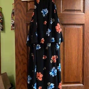 Black Floral Beach Dress